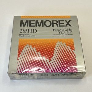 Memorex 2S/HD Double Sided High Density 5.25" Floppy Disks 10 Pack Sealed NEW!